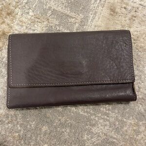Leather Master Brantford Ont. Canada Quality Leather Wallet Raw Edge Deep Purple
